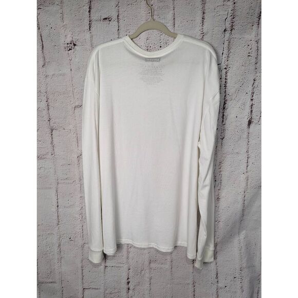 Levi's White Long Sleeve Shirt Crewneck Classic Fit Graphic Logo Plus size Top X - Picture 3 of 9